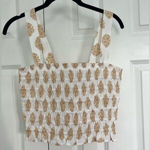 J.Crew Smocked Tube Top in Gathered Floral Block Print